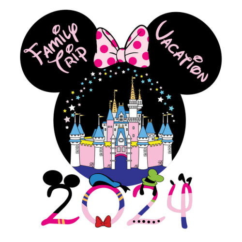 Family Trip Vacation Minnie Head 2024 Castle - Disney